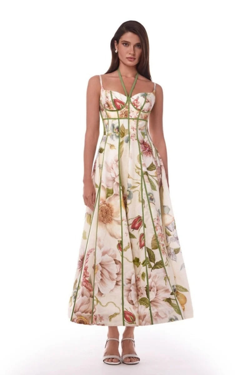 Rochie midi în straturi, geometrică, roșu și albă