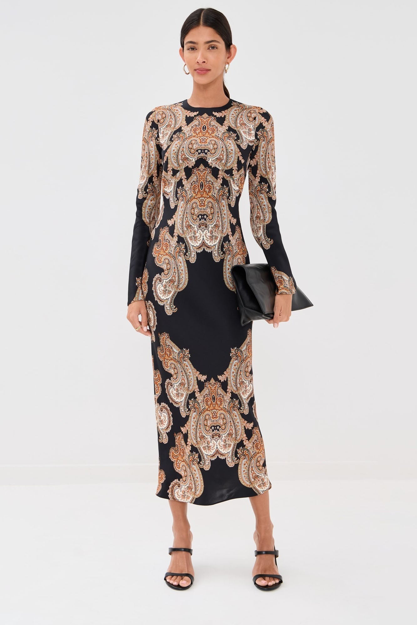 Vintage Paisley Print Maxi Dress