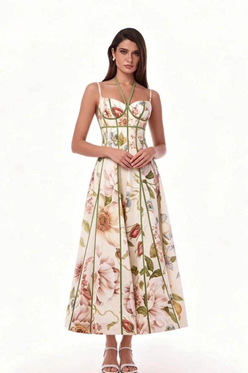 Rochie midi în straturi, geometrică, roșu și albă