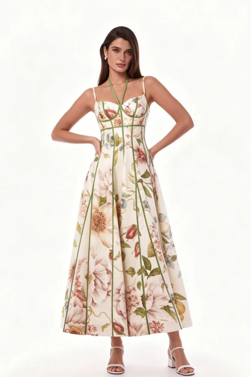 Rochie midi în straturi, geometrică, roșu și albă