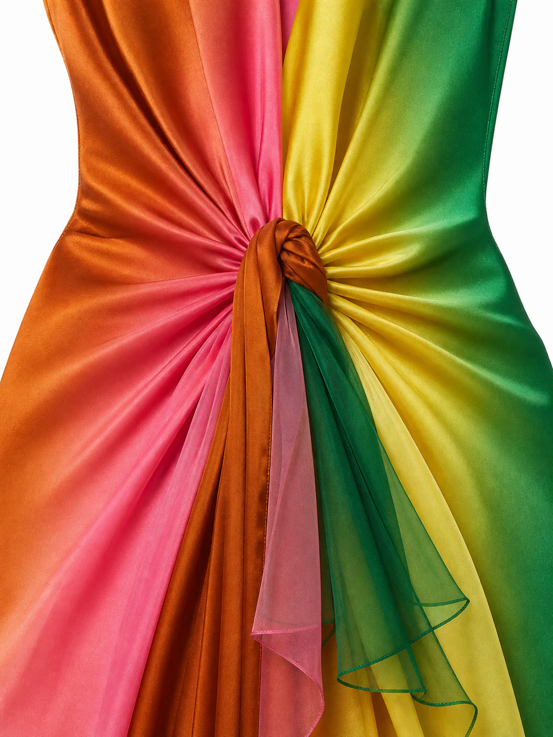 Mini abito in finta pelle scamosciata con nappine e stile halter