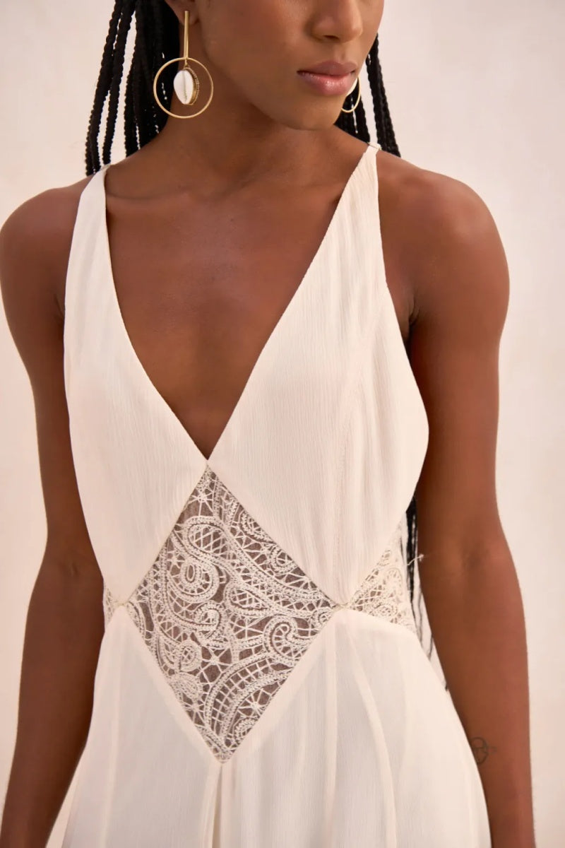Lace Hollow Back Maxi Dress