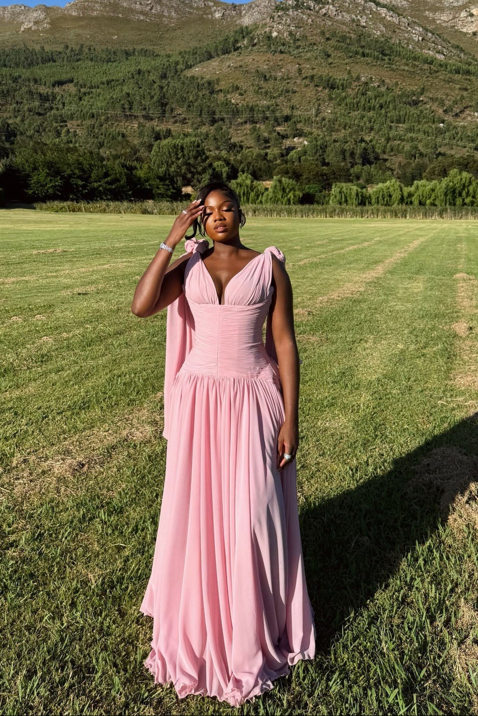 Blush Pink Korsett-Ballkleed