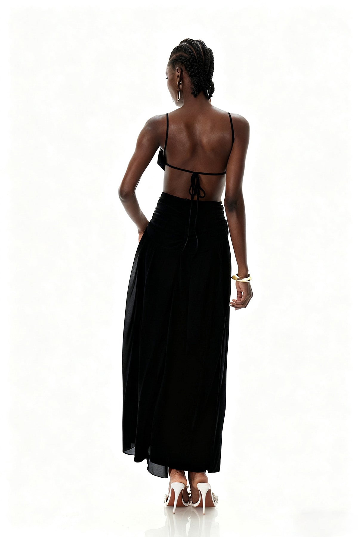 Midnight Veil Out Cut-Out Maxi Kleed