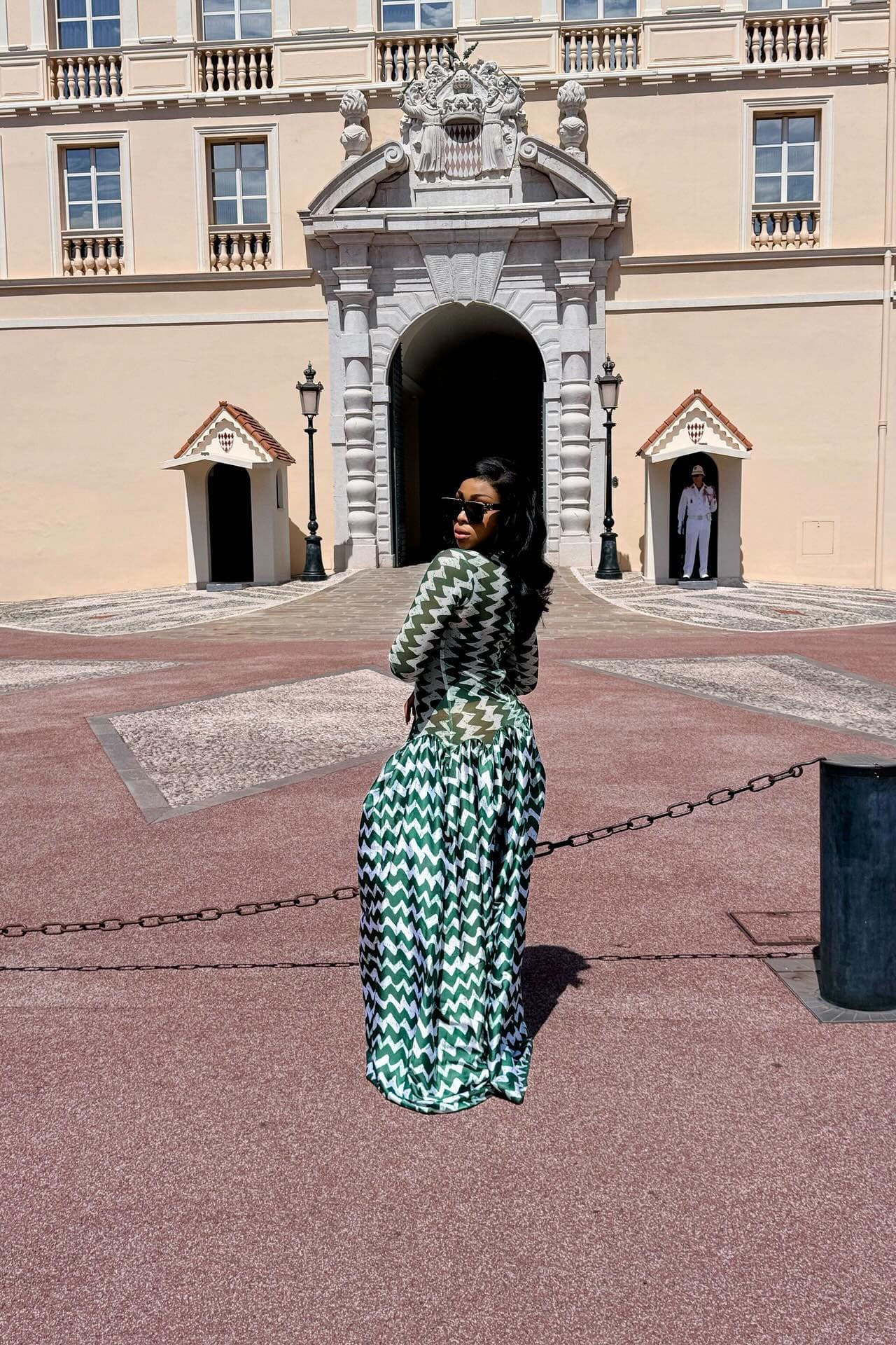 Zigzag Monte Carlo Maxi Dress