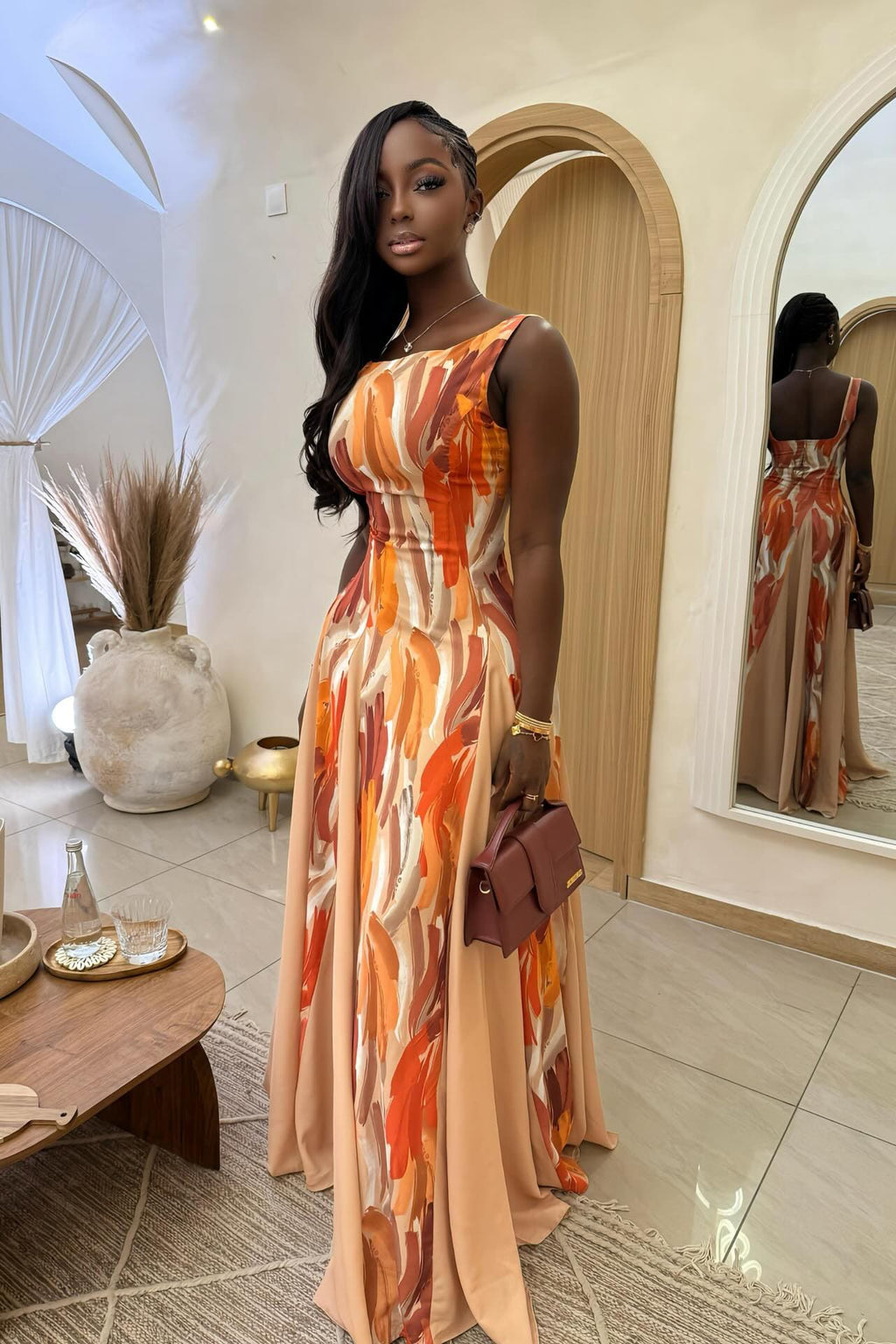 Artistic Print Maxi Dress Artistic Print Maxi Dress