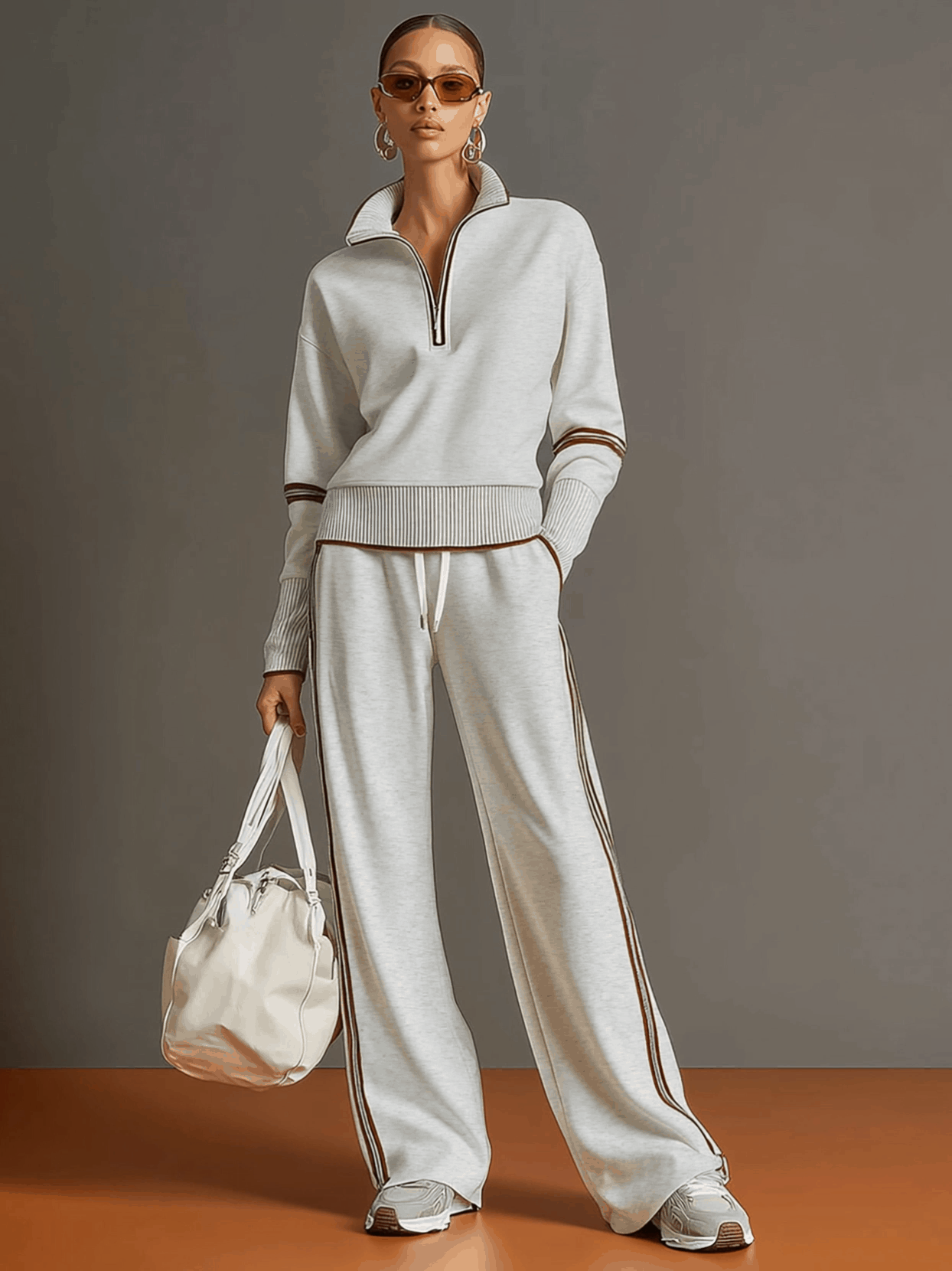 Retro sportlechen Half-Zip Webbing-Set