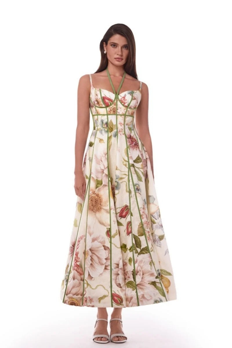 Rochie midi în straturi, geometrică, roșu și albă