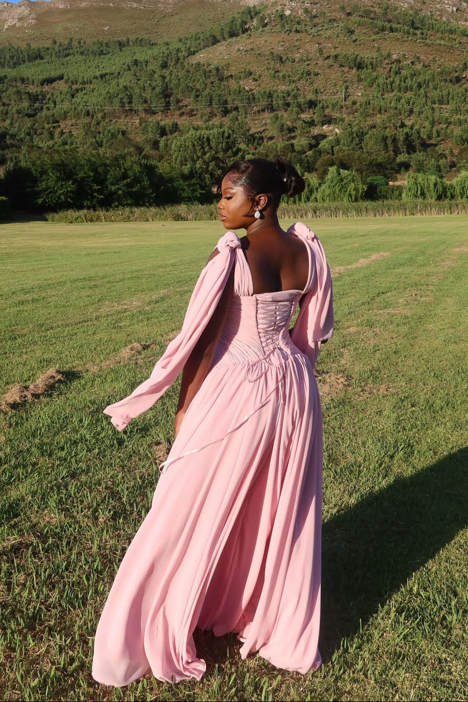 Blush Pink Korsett-Ballkleed