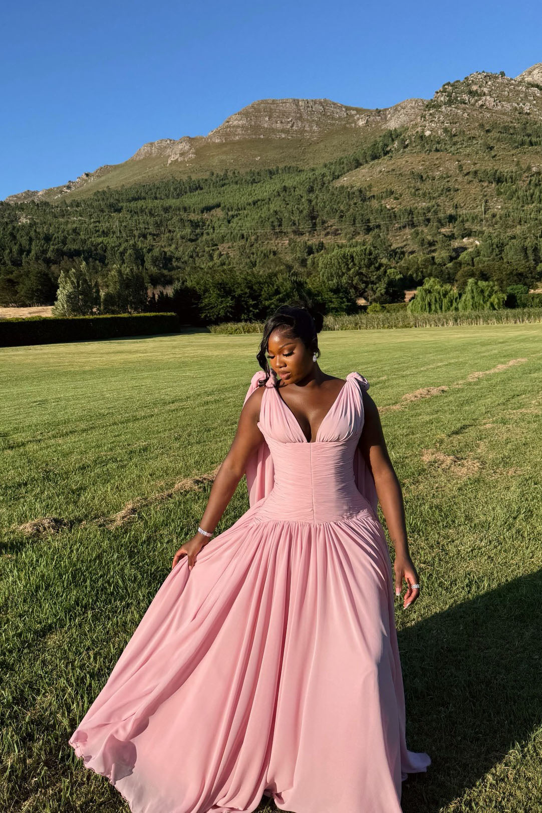 Blush Pink Korsett-Ballkleed