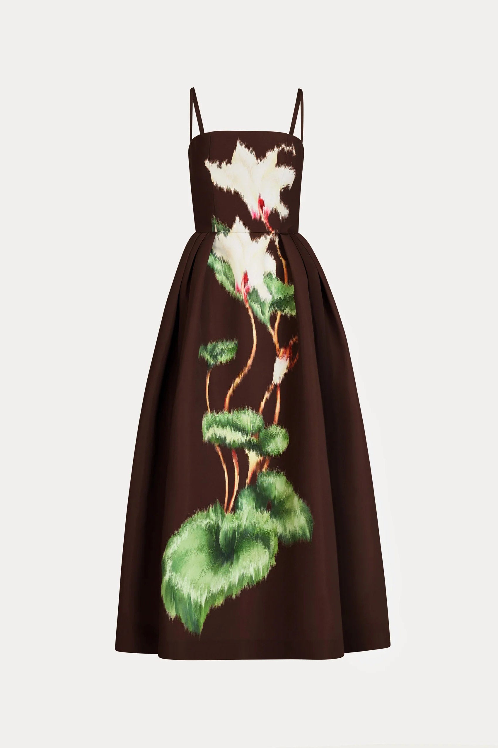 Elegant Blummen Spaghetti-Rimm Midi-Kleed