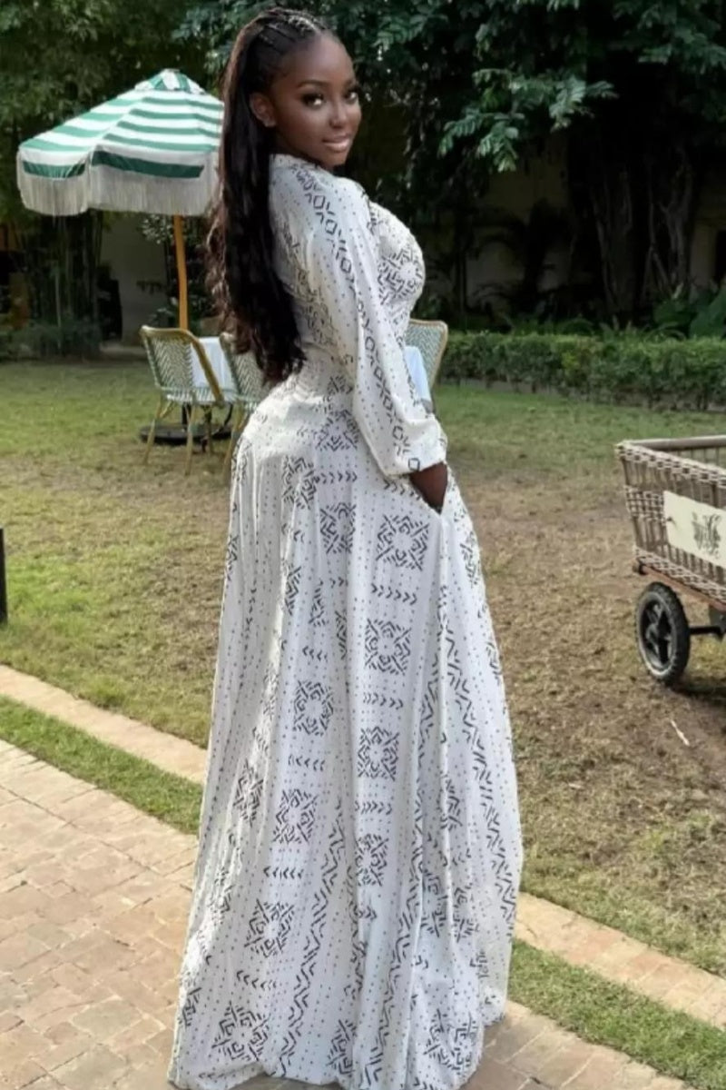 Plaid Button-Down Maxi Dress