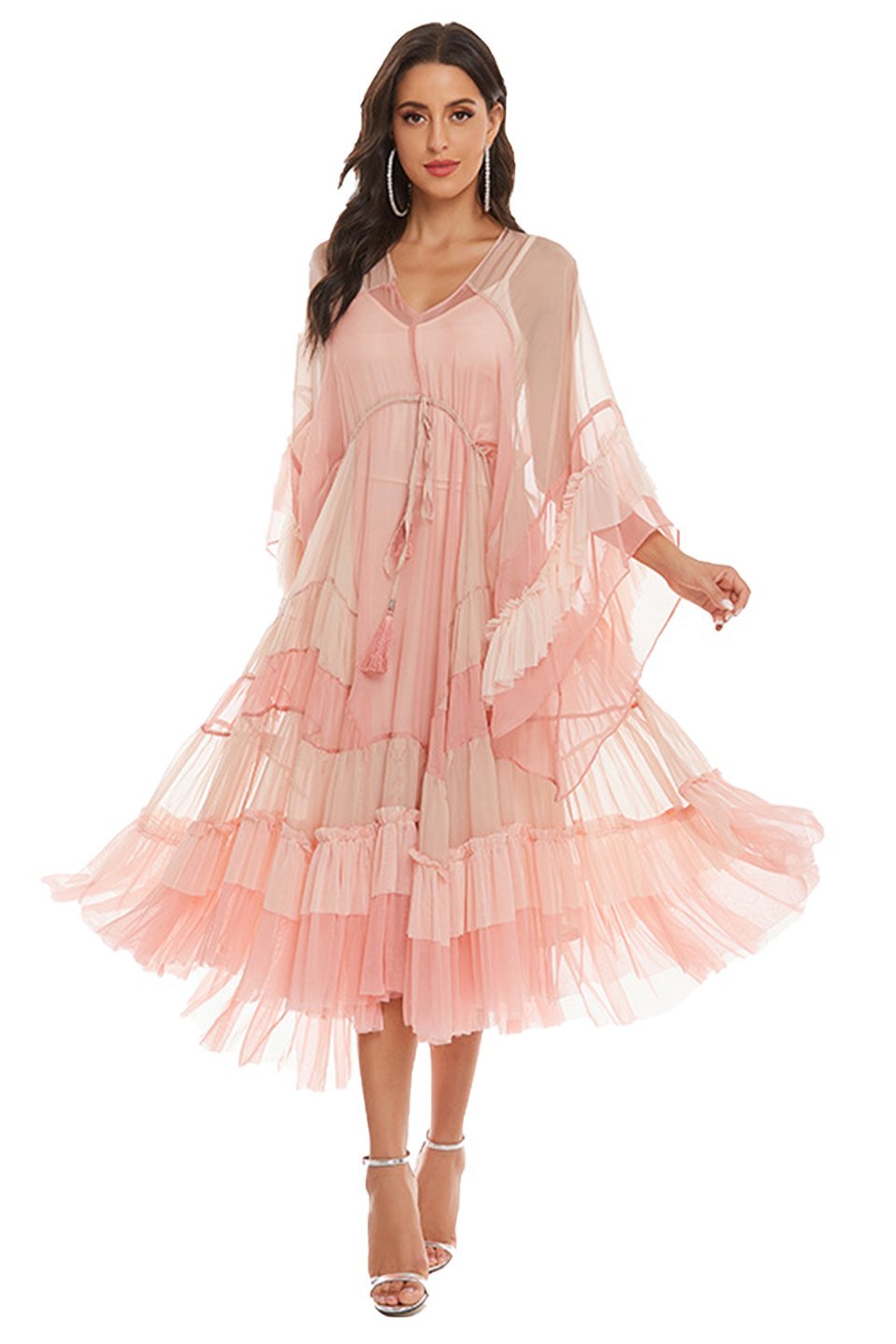 katies maxi dresses Katie Mesh Gradient Pink Midi Maxi Dress