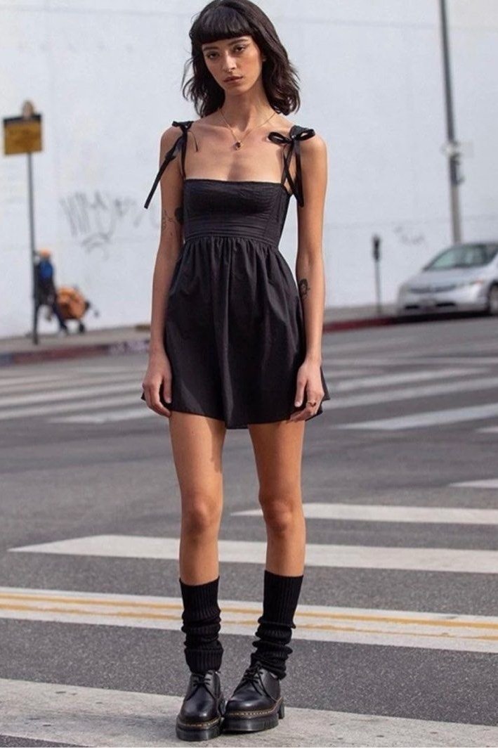 Kayla Strik Schouderbandjes Mini Jurk