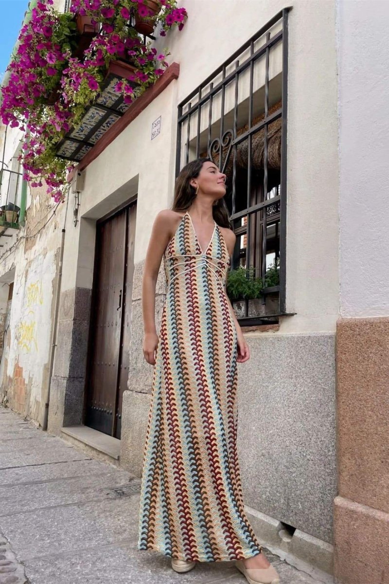 Sukienka maxi Lydia Halterneck Crochet