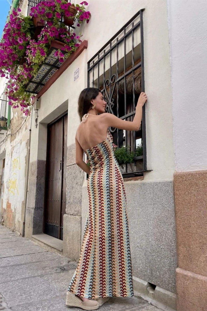 Sukienka maxi Lydia Halterneck Crochet