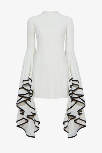 Maxine Kontrast Ruffle Sleeve Mini Klänning