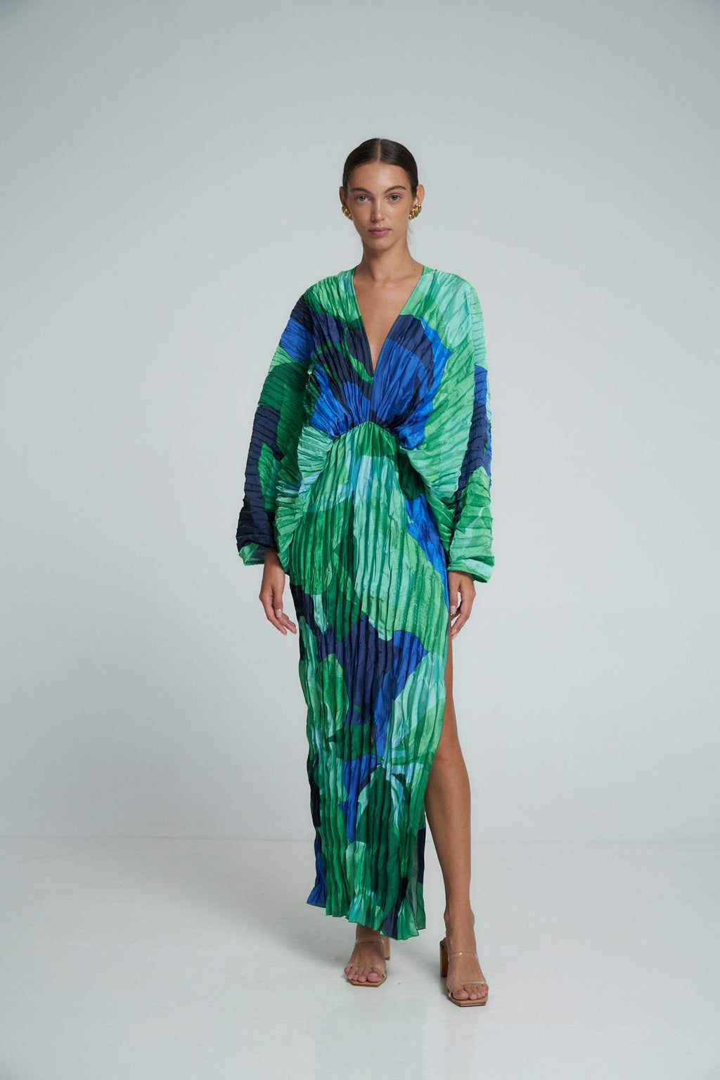 Pamela Printed Plisse Maxi Kaften Dress Pamela Printed Plisse Maxi Kaften Dress
