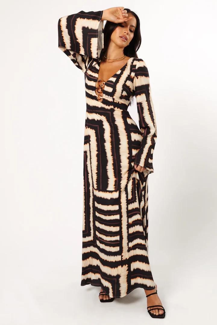 Robe maxi Noria imprimée en écaille de tortue