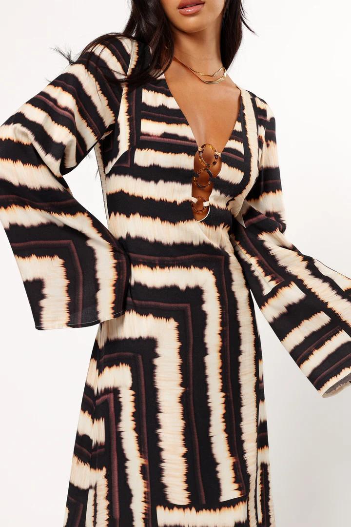 Robe maxi Noria imprimée en écaille de tortue