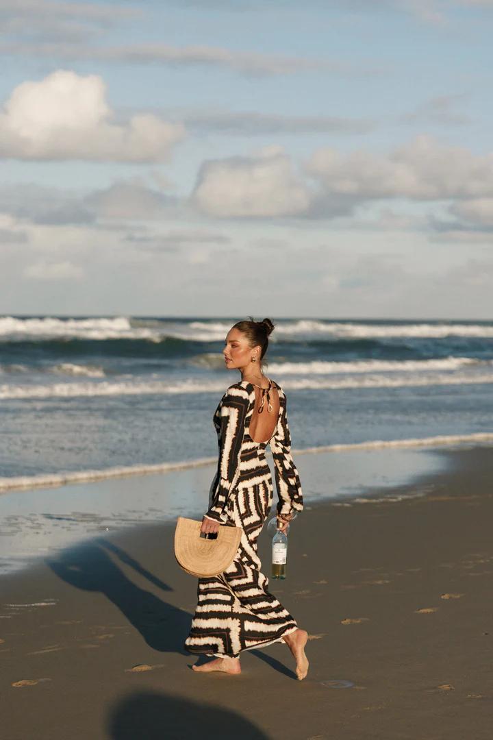Robe maxi Noria imprimée en écaille de tortue