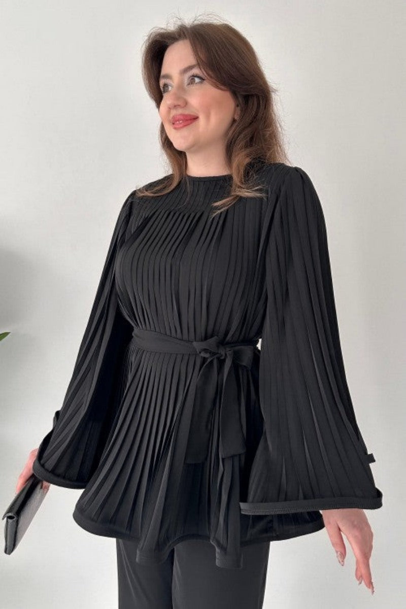 플리츠 플레어 탑 팬츠 세트