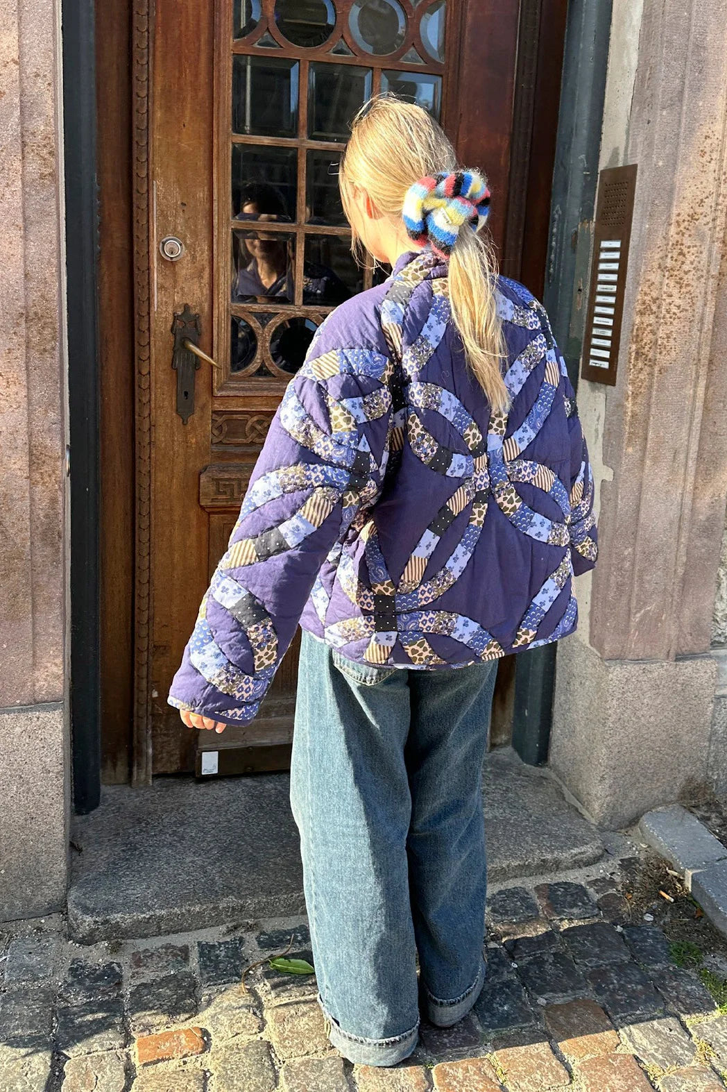 Giacca trapuntata con stampa Sari vintage