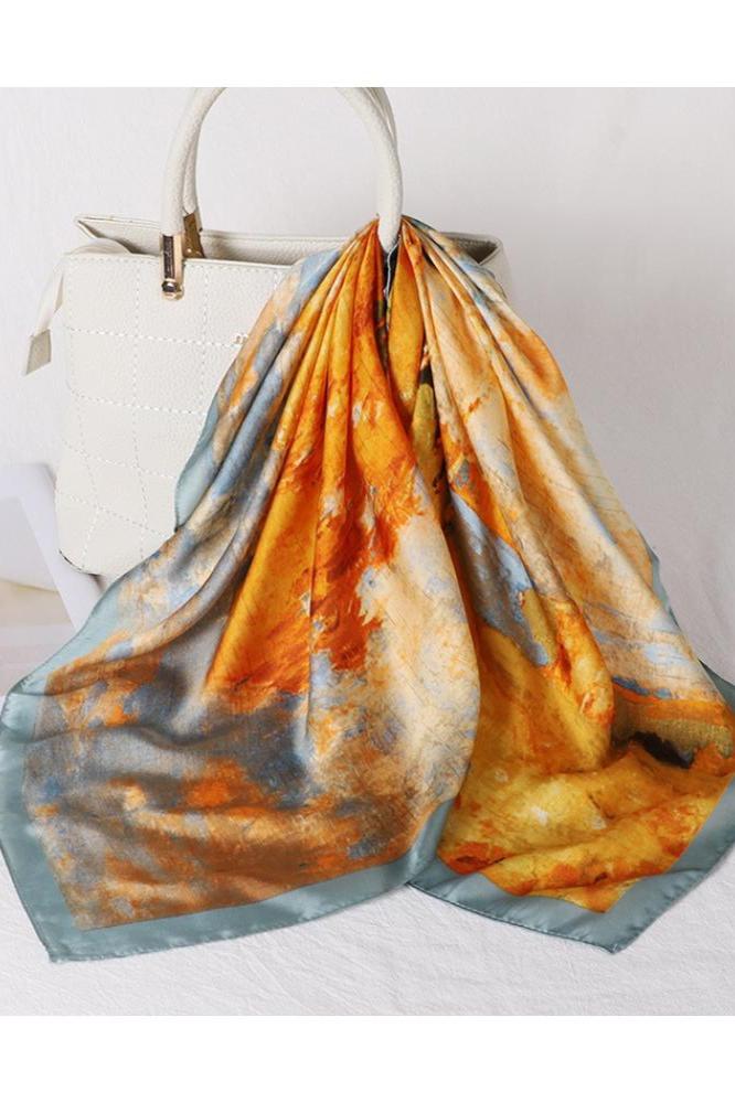 Foulard con stampa paesaggio Sharon