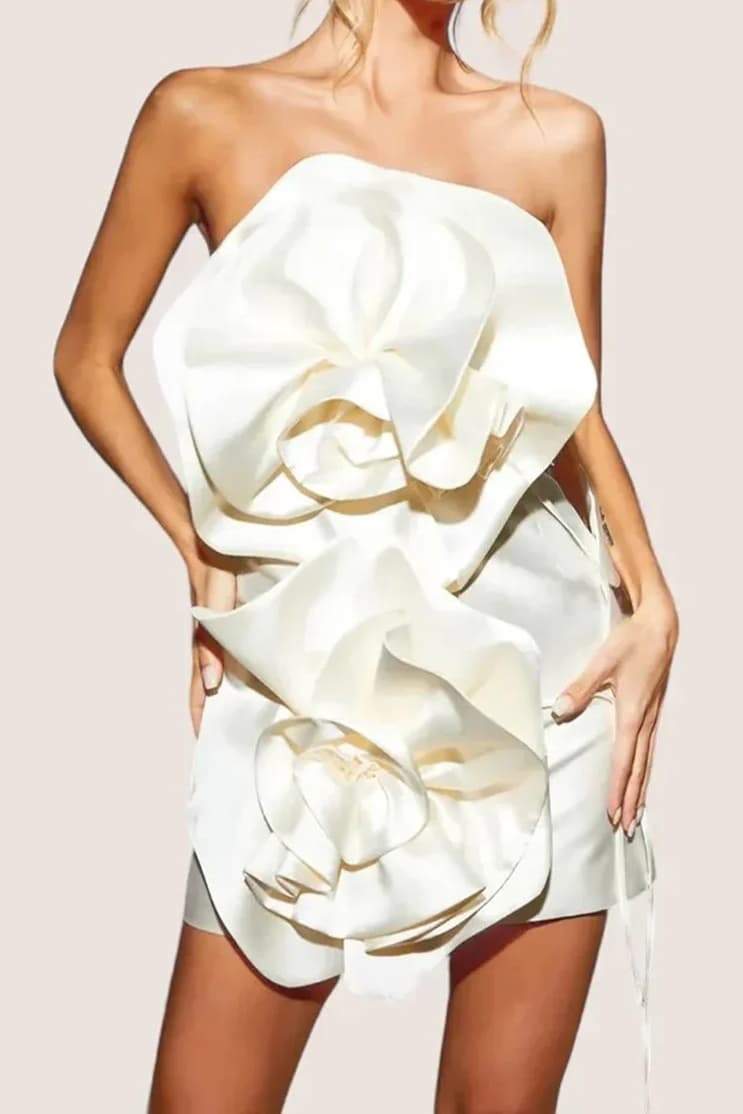 venus mini dress Venus Flowers Strapless Mini Dress