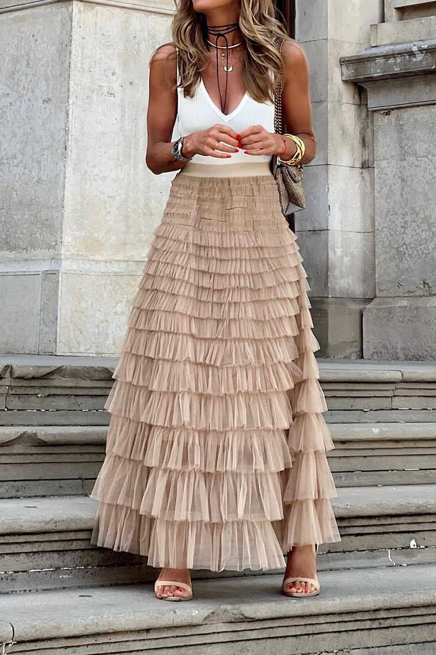 Mesh Layered Cake Skirt