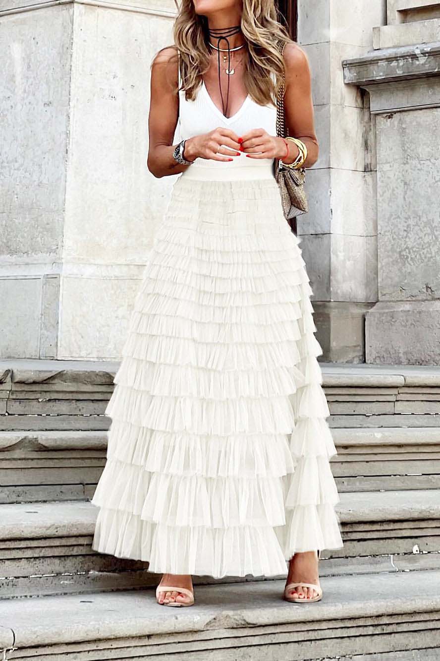 Mesh Layered Cake Skirt