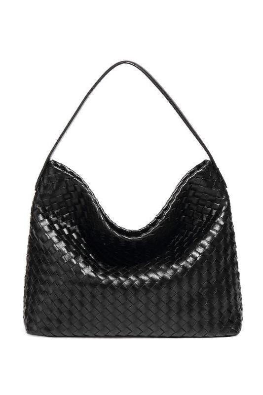 Woven Grouss Kapazitéit Schëller Crossbody Bag