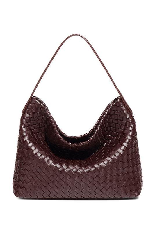 Woven Grouss Kapazitéit Schëller Crossbody Bag