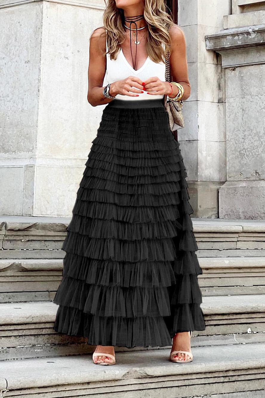 Mesh Layered Cake Skirt