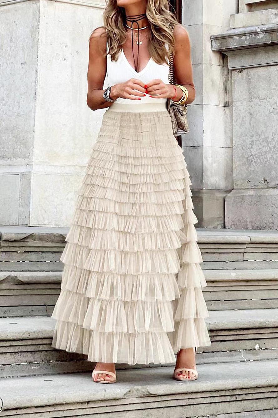 Mesh Layered Cake Skirt