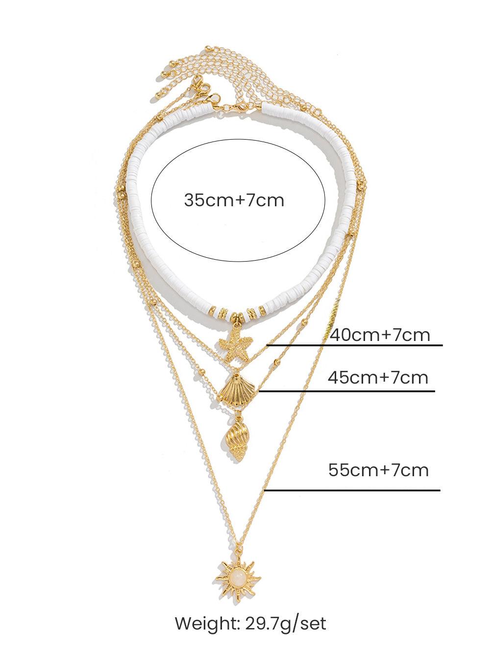 South Pacific Muschel-Seestär Multi-Layer Goldkette