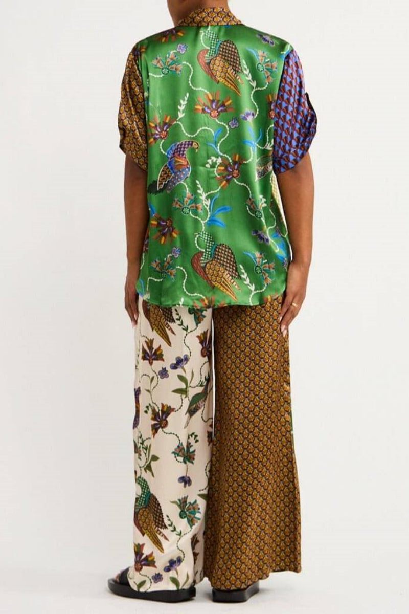 Special Folk Print Loose Wide Leg Pants-Set