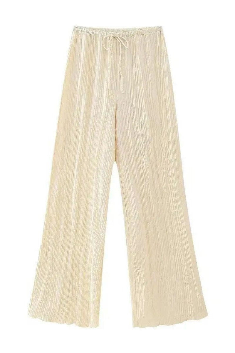 Haut à licou sans manches, taille haute, pantalon large décontracté, costume