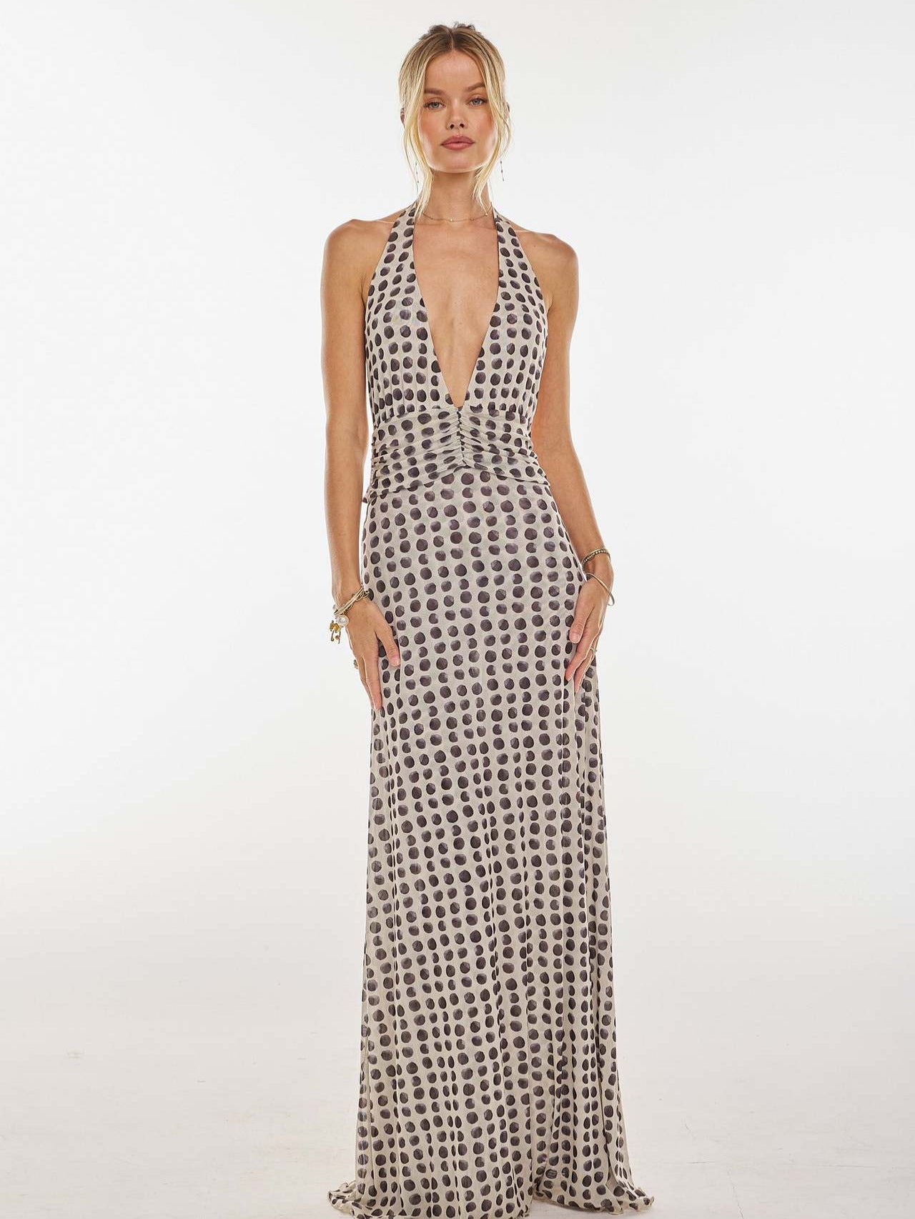 Camoni Polka Dot Diary Maxi Dress