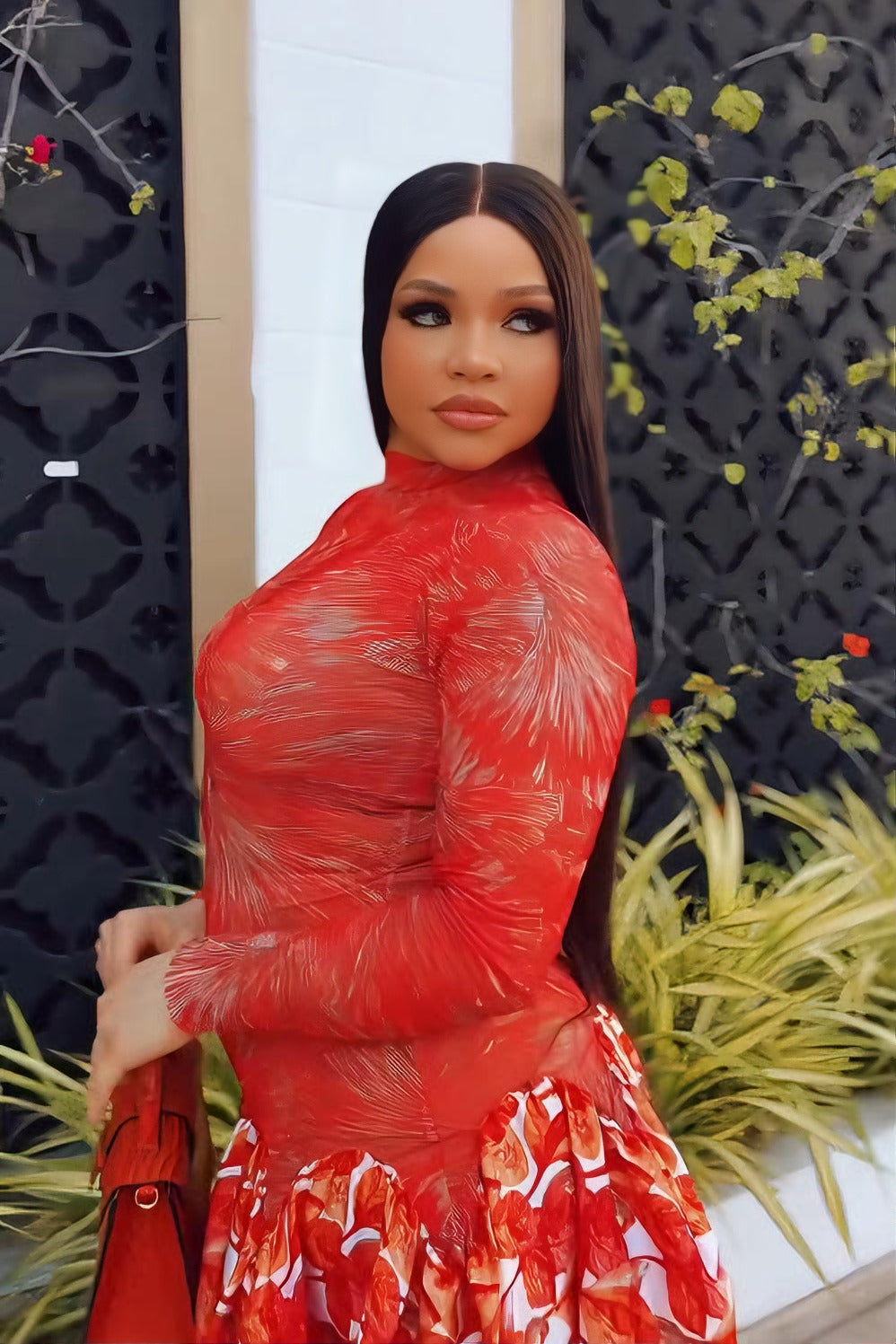 Abstrakt Konscht Formell Maxi Kleed