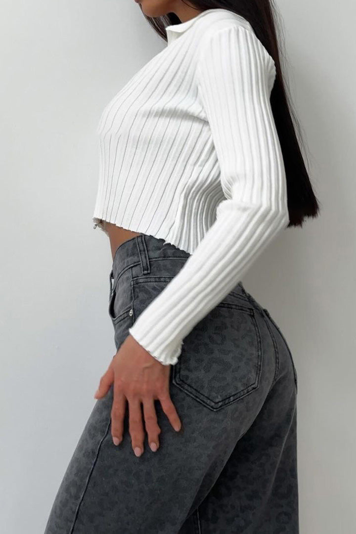 Leopard High-Waisted Jeans