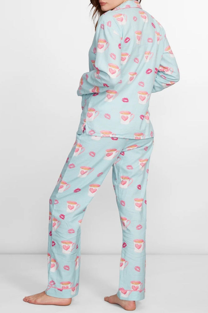 Ensemble de pyjama avec imprimé cœur et lèvres