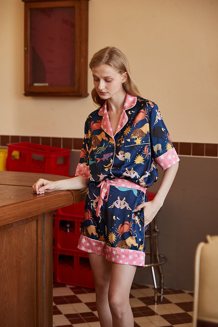 Pyjama-Set mit Ketten-Print