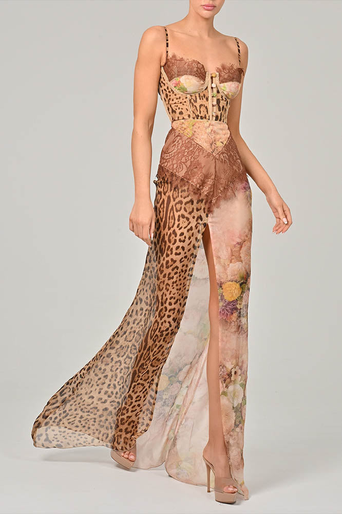 Costume da bagno due pezzi arricciato stampato Martha