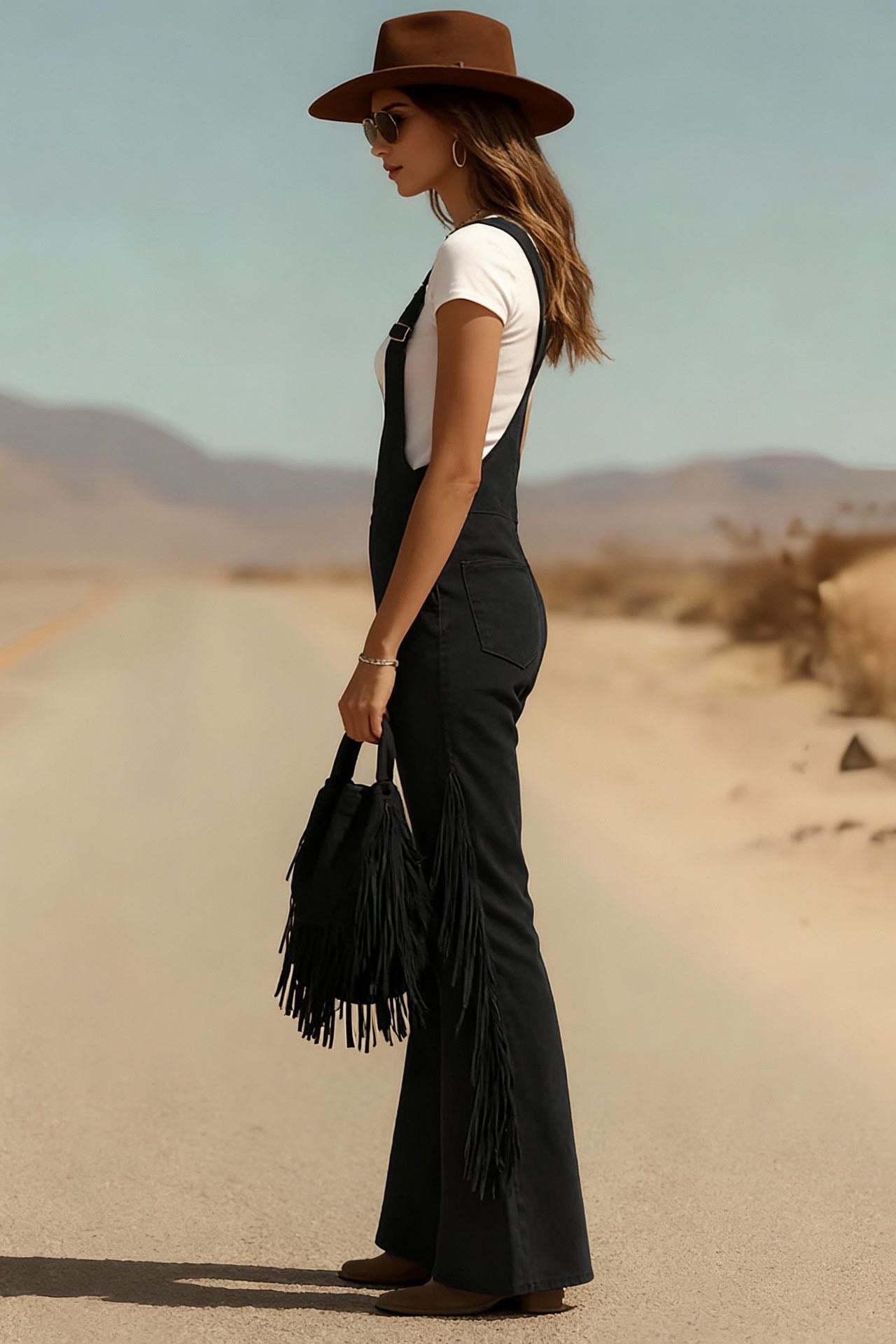 Boho franjes micro-suède overal