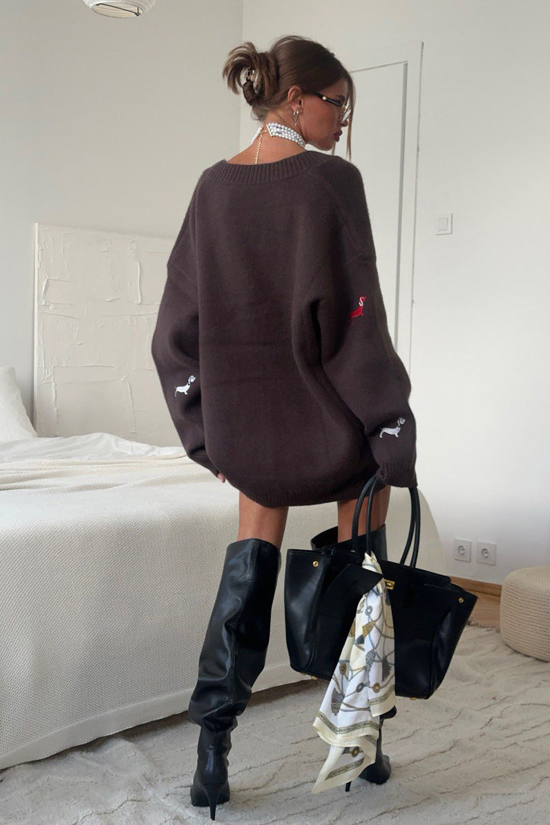 Vestido longo flare com acabamento em renda bordada Joa