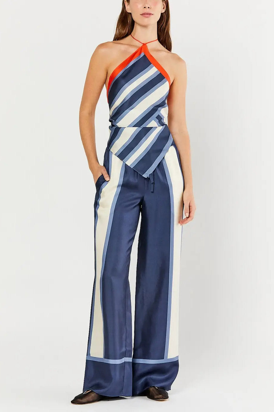 Conjunto de pantalones y bufanda cuadrada Dazed con estampado Studio