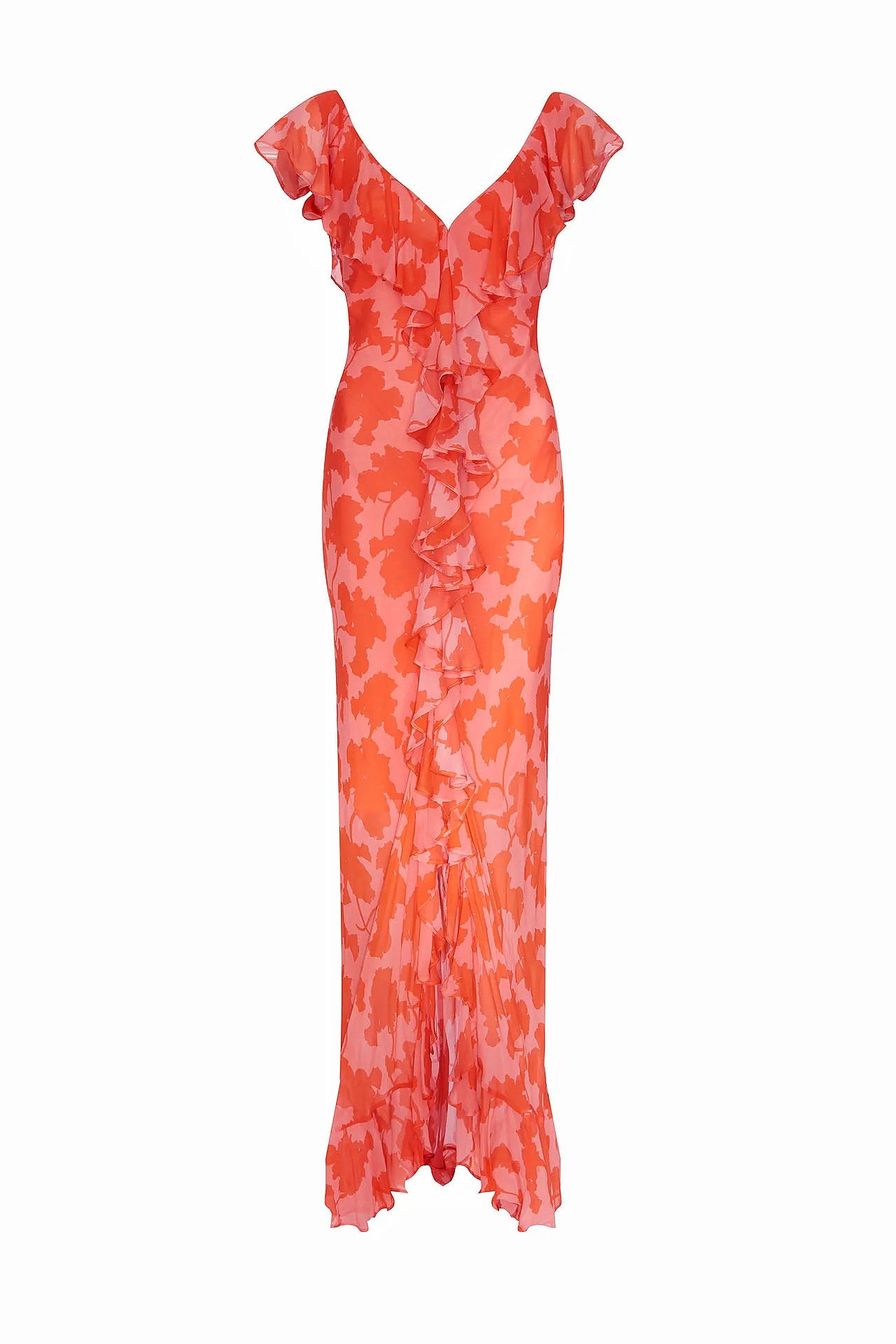 Sunlight Lotus｜Chiffon Ruffle Maxi Dress