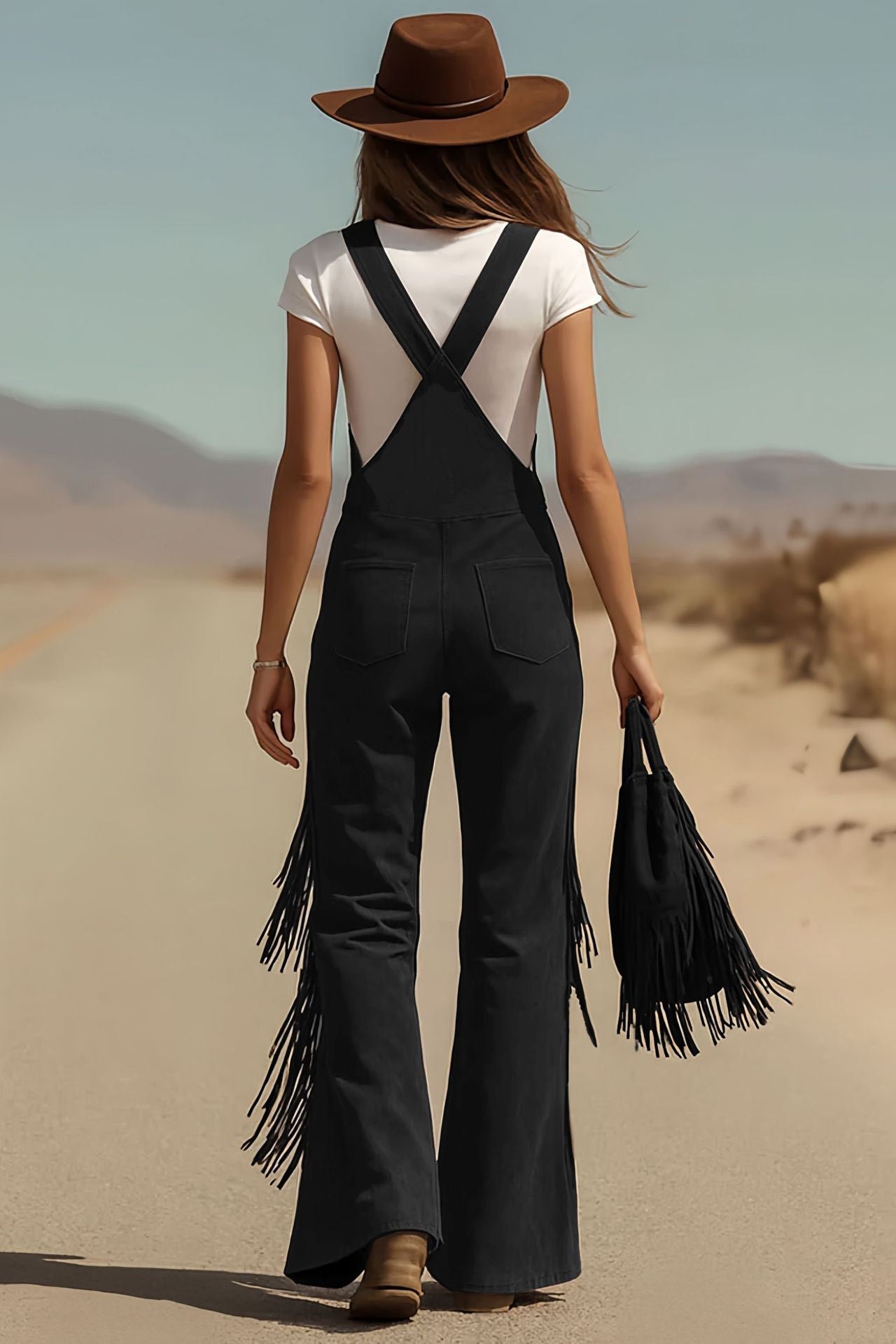 Boho franjes micro-suède overal