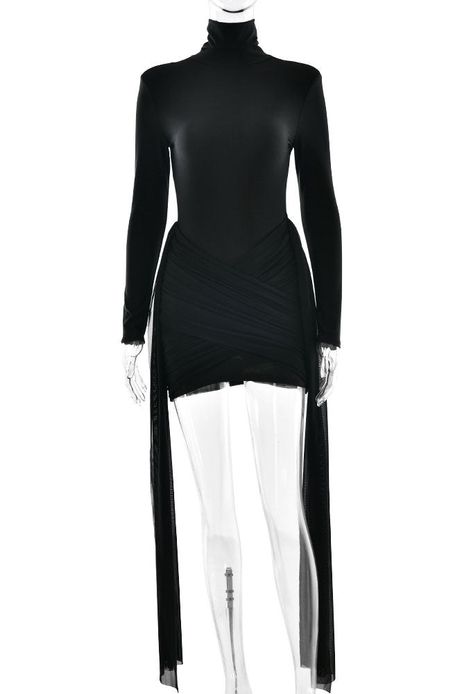 Slim Fit Long Sleeve Hip-hugging Short Dress